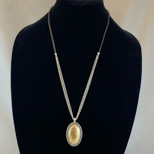 Gold, silver, and black rope costume necklace New